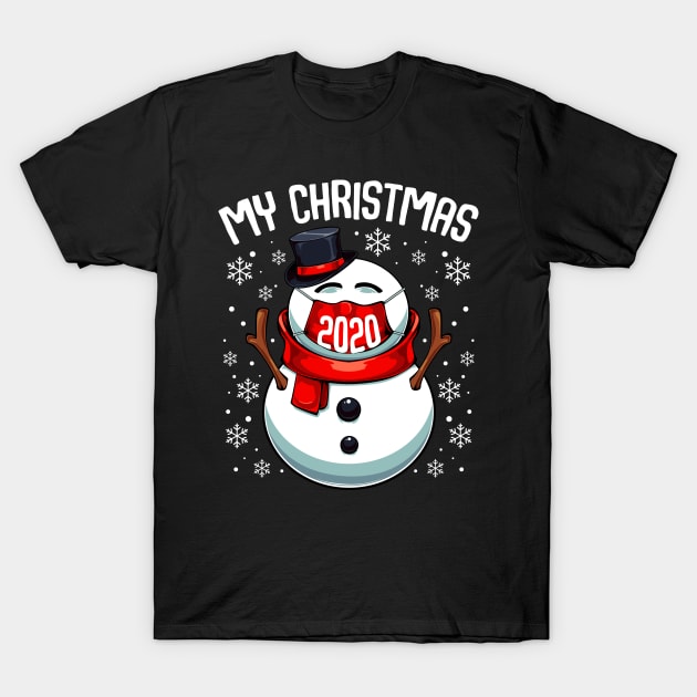 Snowman - My Christmas 2020 - Snowman Wearing A Face Mask T-Shirt by Lumio Gifts